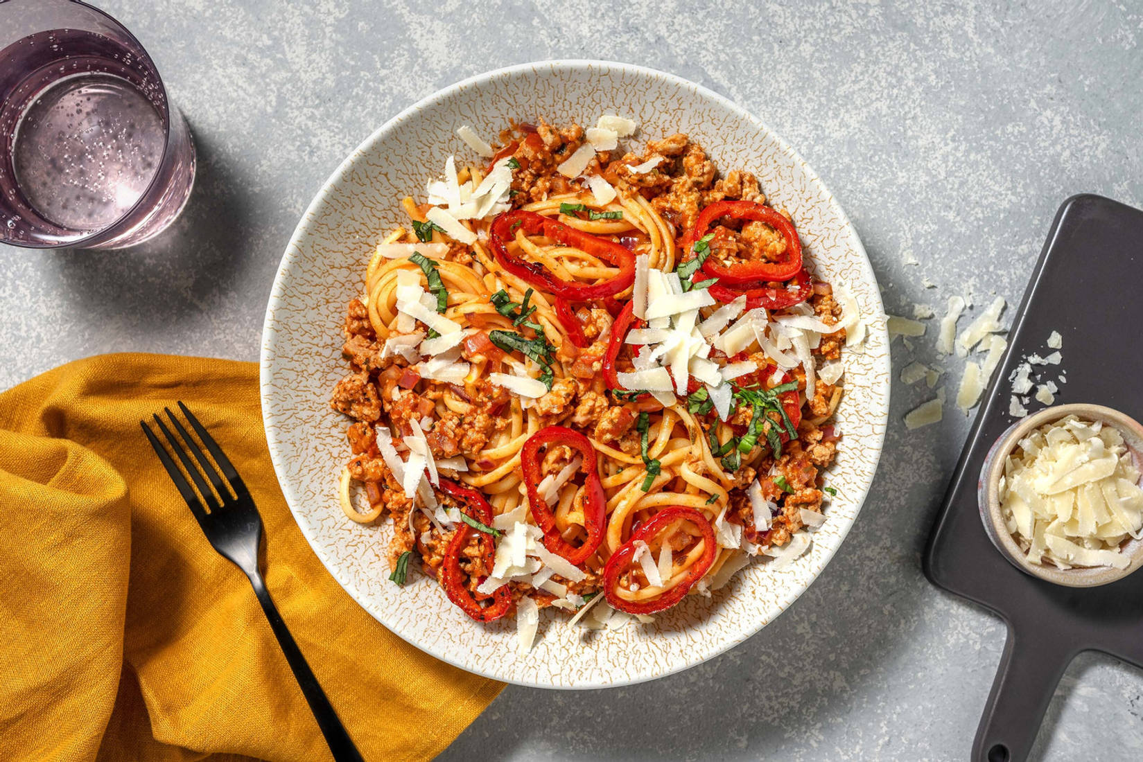 Linguine met boerenworst 