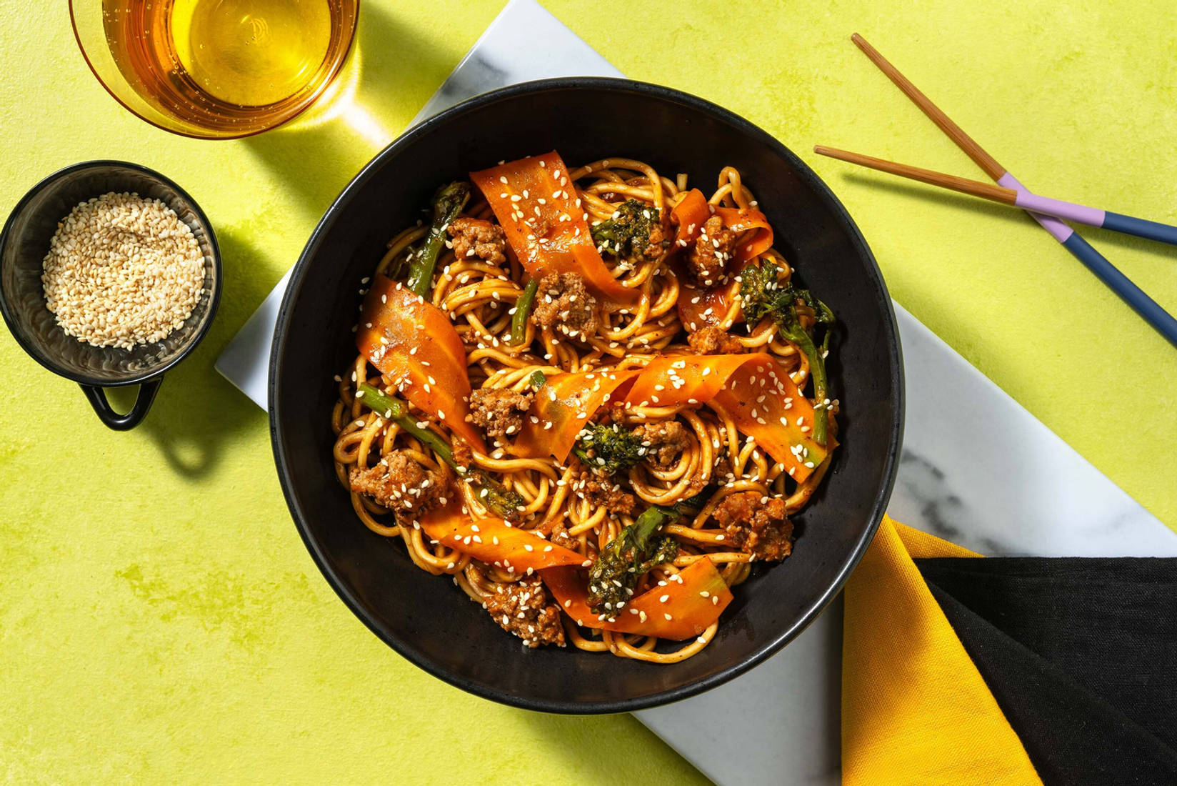 Stir-Fried Honey Sesame Beef Noodles