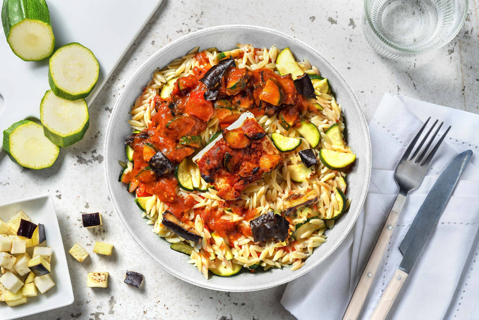 Feta au four et orzo