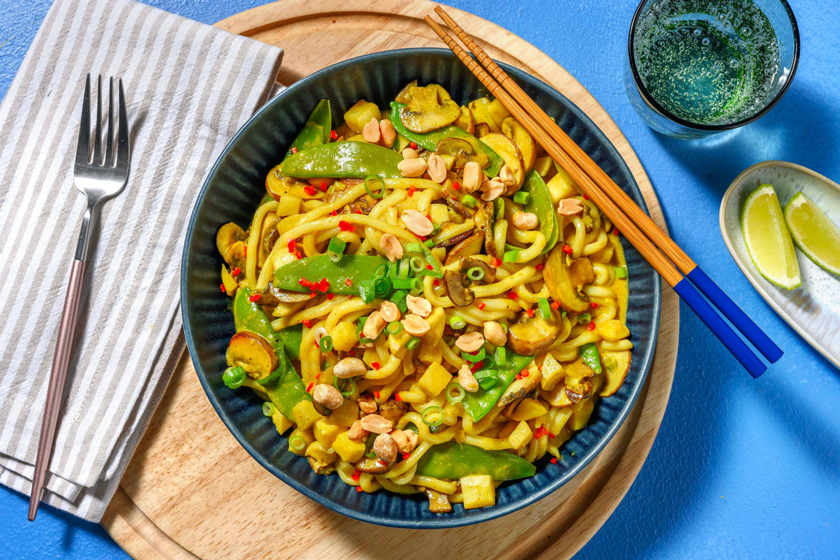 Nouilles aux navets en sauce curry-coco