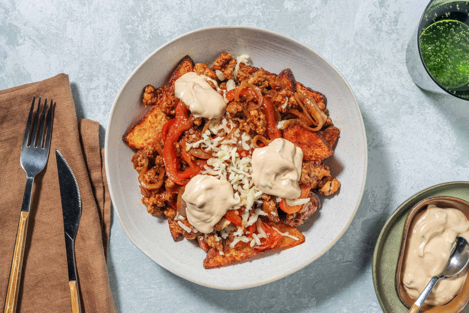 Caribbean Style BBQ Pork Loaded Wedges