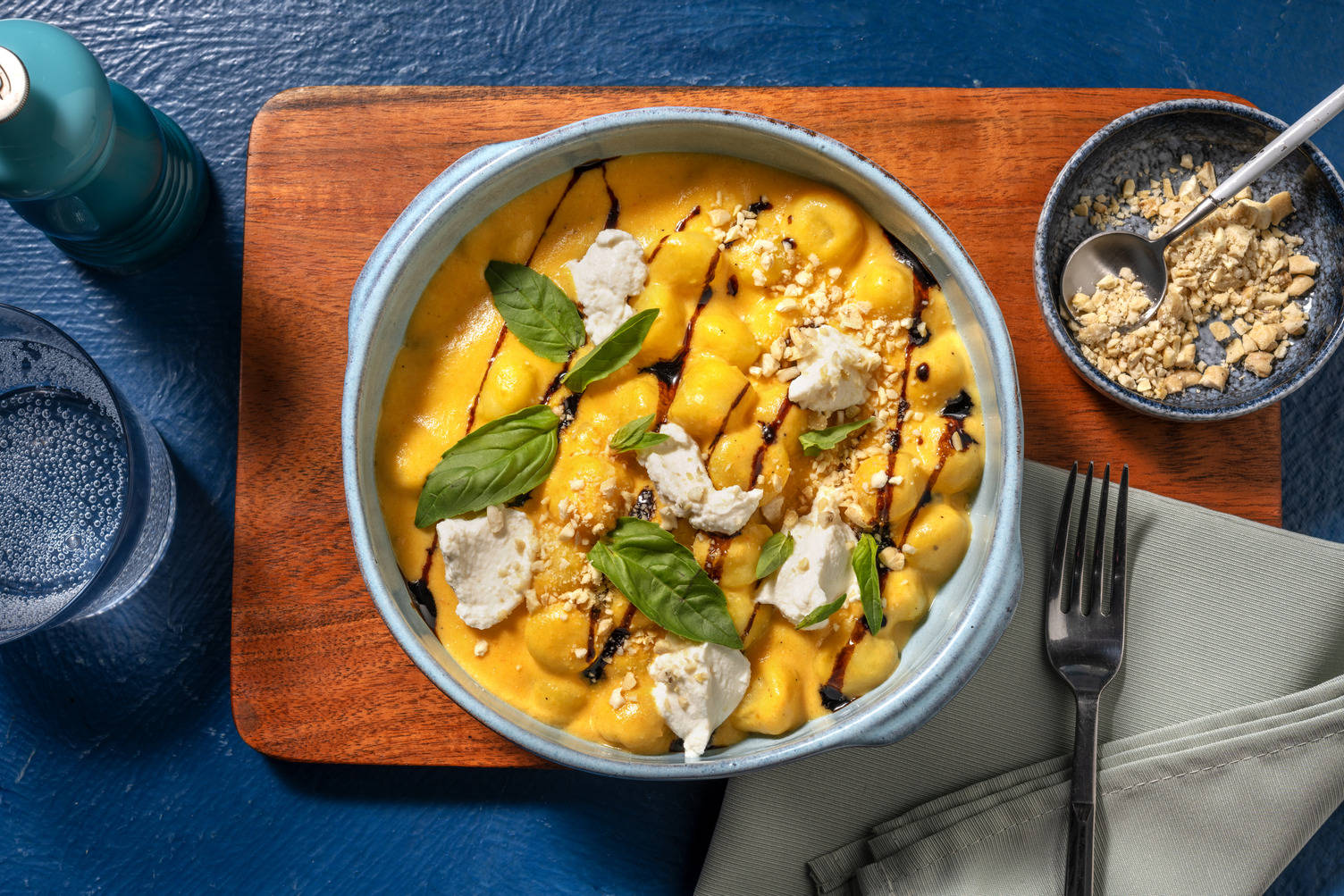 Gnocchis en salsa de zanahoria y ricotta italiana