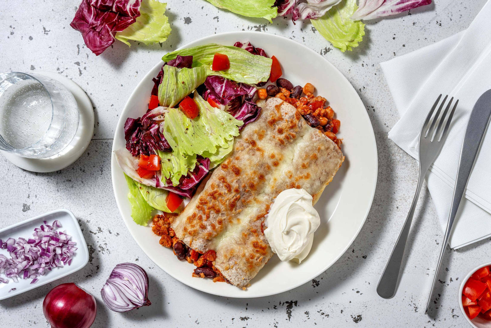 Enchiladas au poulet haché