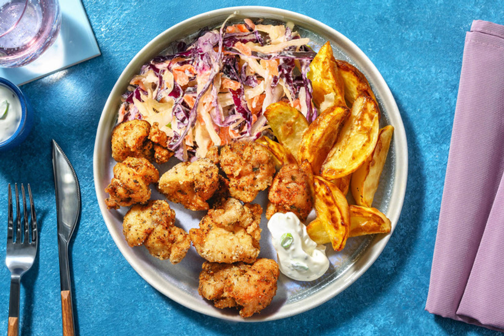 Panierte Crevetten mit Ranchdip