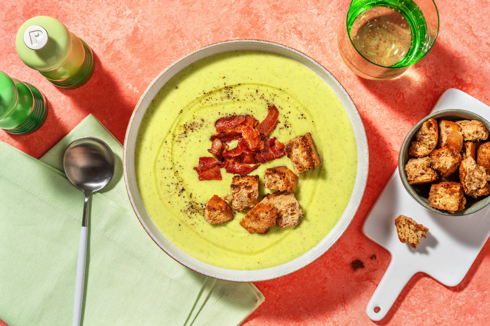 Vellutata di zucchine e mazzancolle