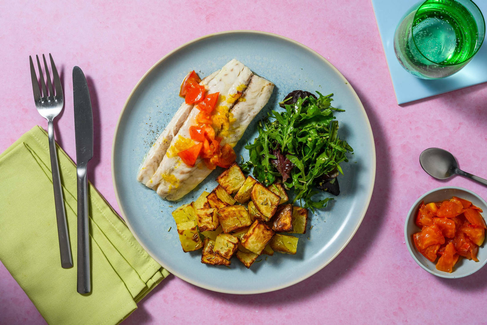 Oven-Baked Basa and Warm Tomato Salsa