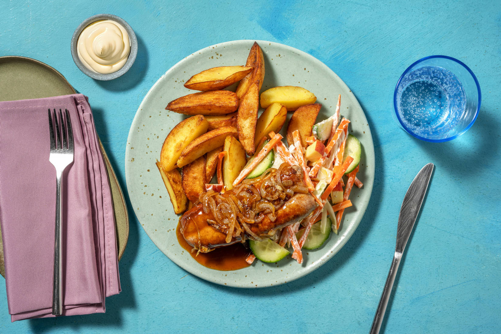 Boerenworst met currysaus