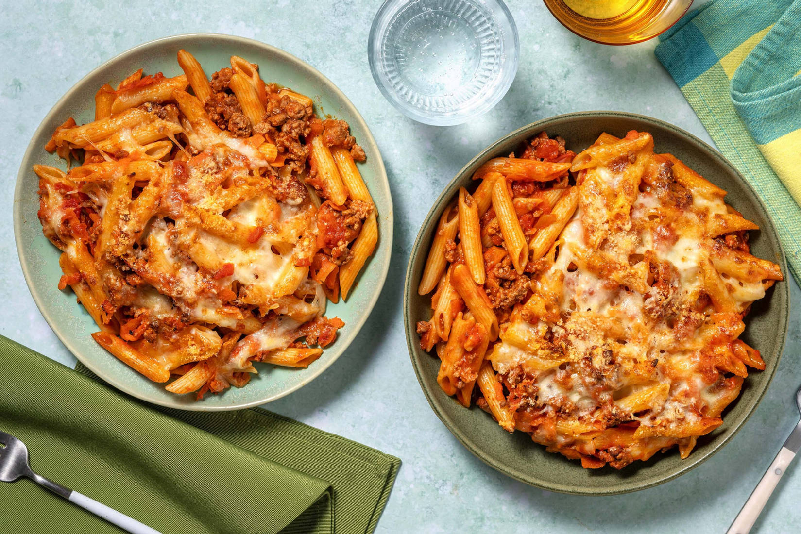 Penne Beef and Pork Ragu Alforno