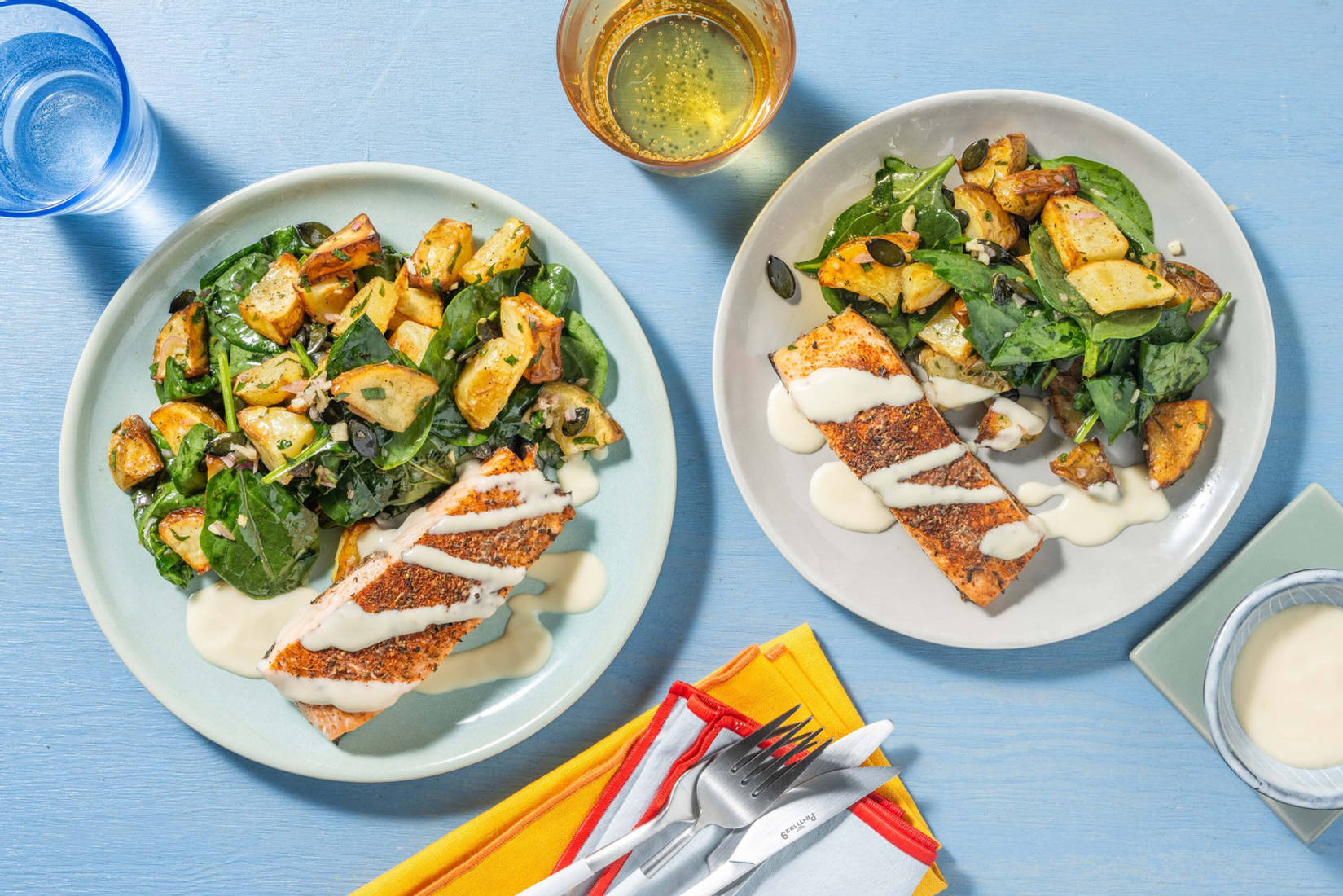 Kryddig öring i krämig senapssås