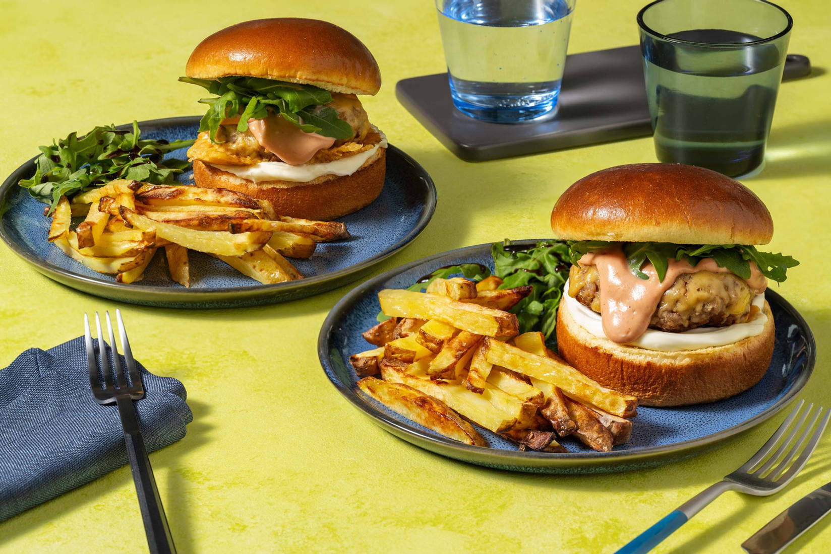 Classic Cheeseburger and Seasoned Fries