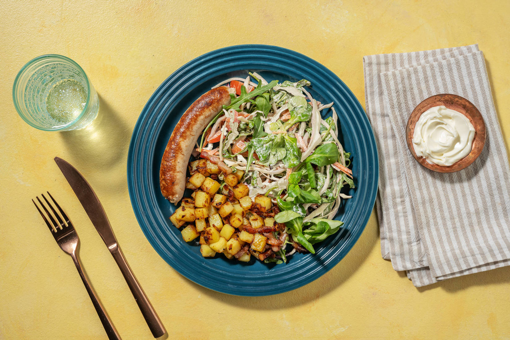 Brandt & Levie citroen-tijmworst met gebakken patatjes