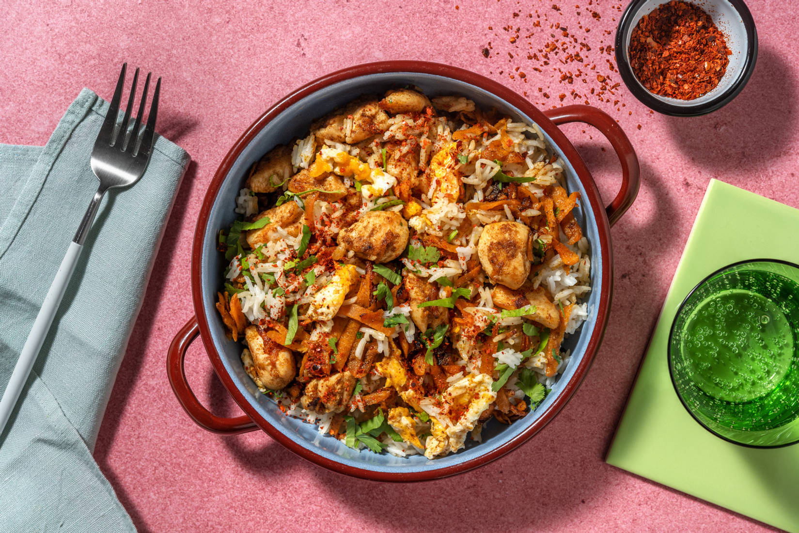 Chaulafán ecuatoriano de arroz con pollo