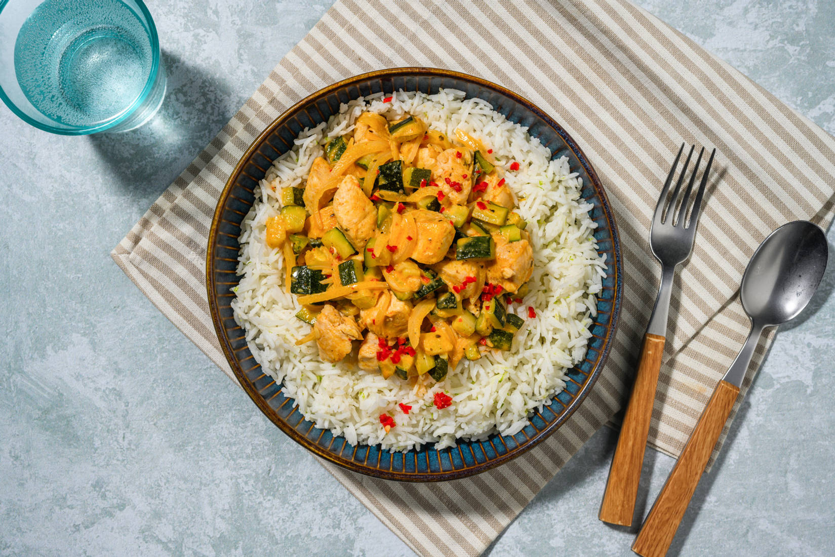 Thai Style Chicken Curry with Prawns