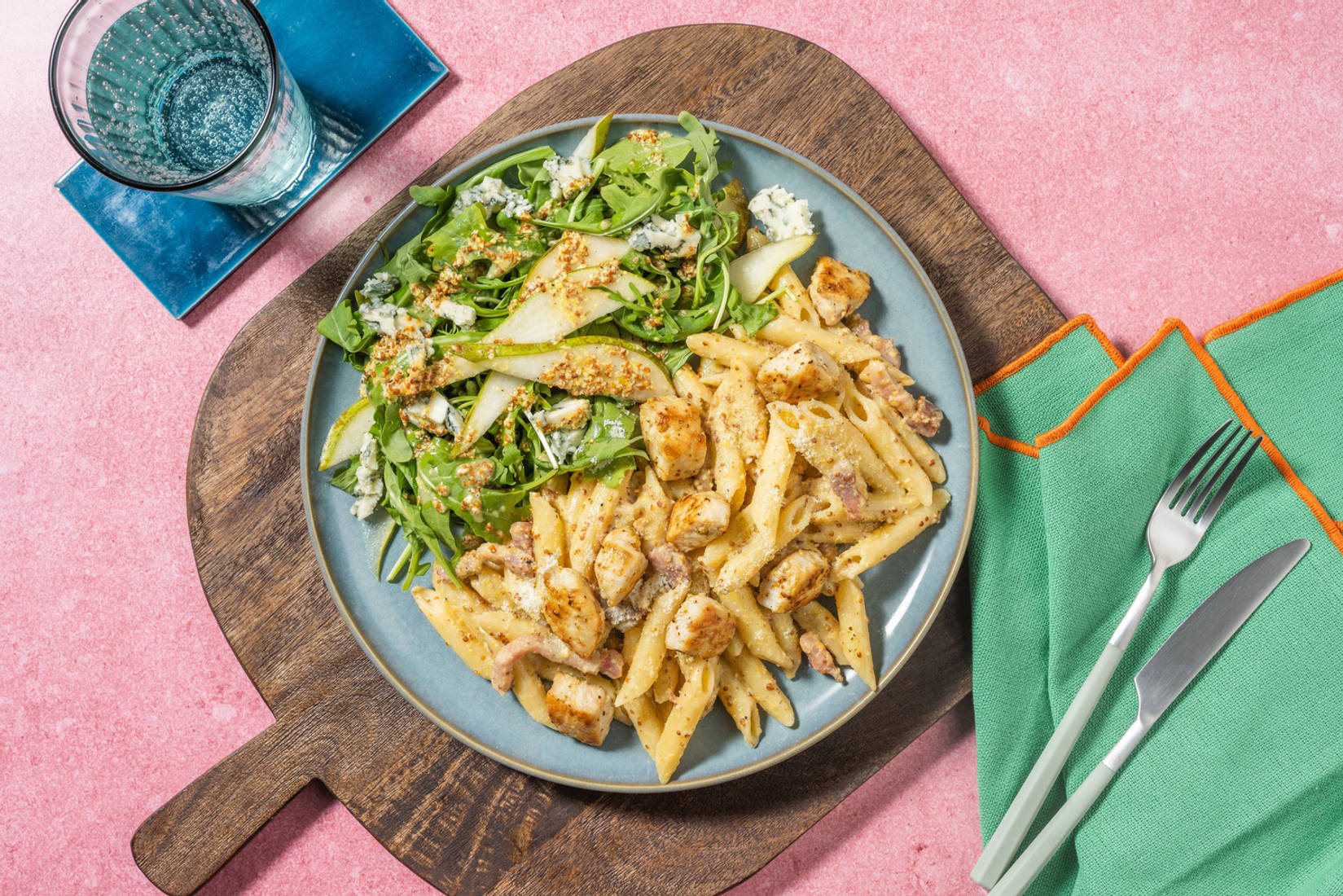 Creamy Chicken, Bacon and Mustard Penne