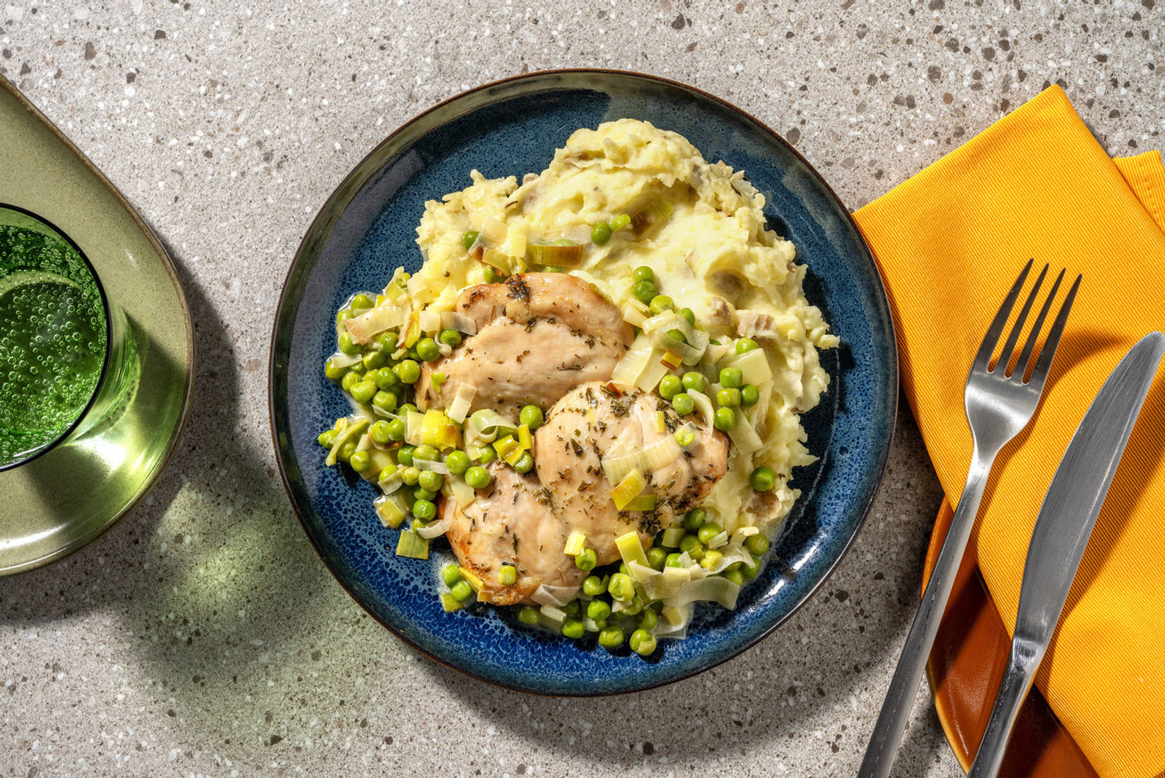Roasted Chicken Thighs and Creamy Leek Sauce
