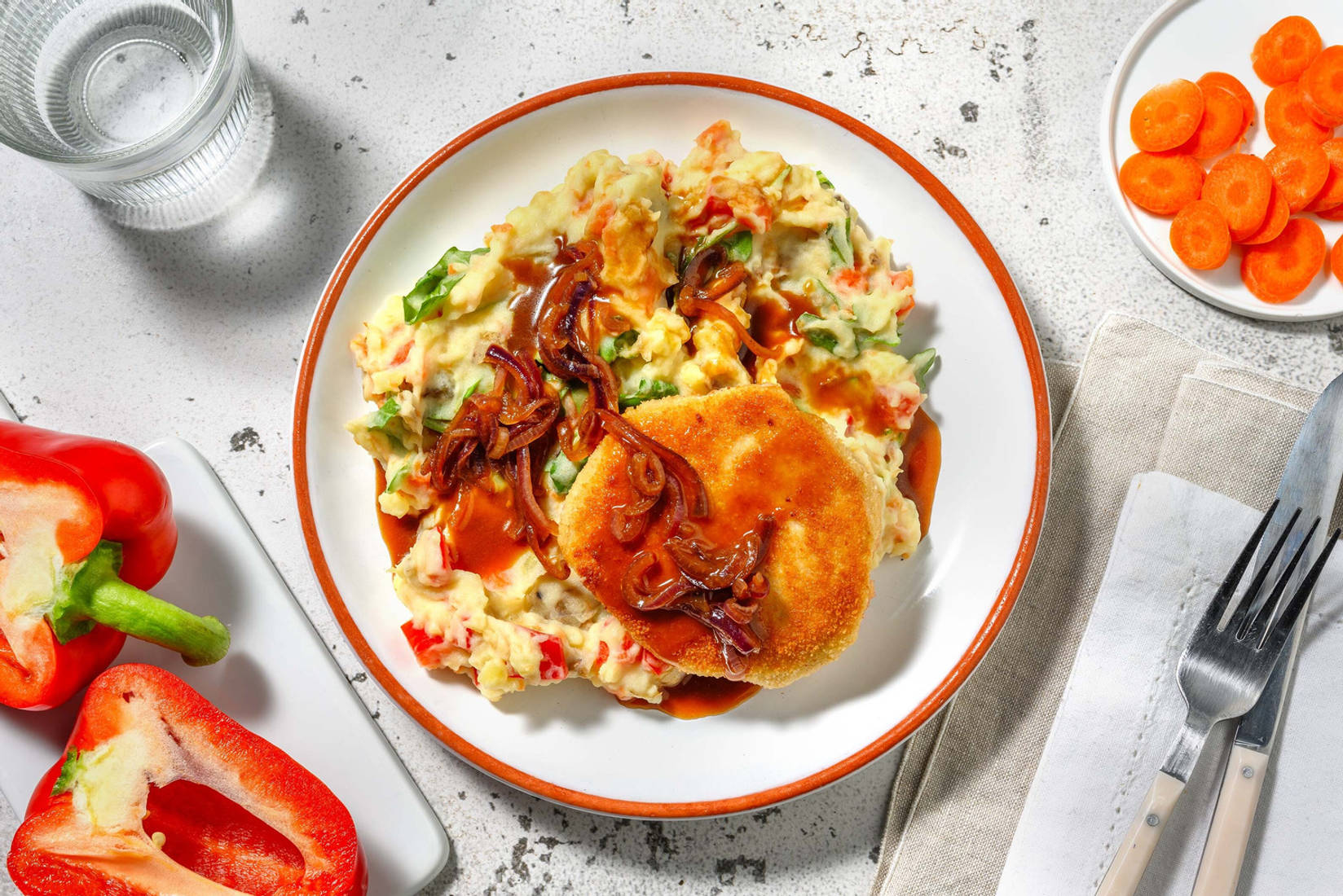 Stoemp et steak suisse