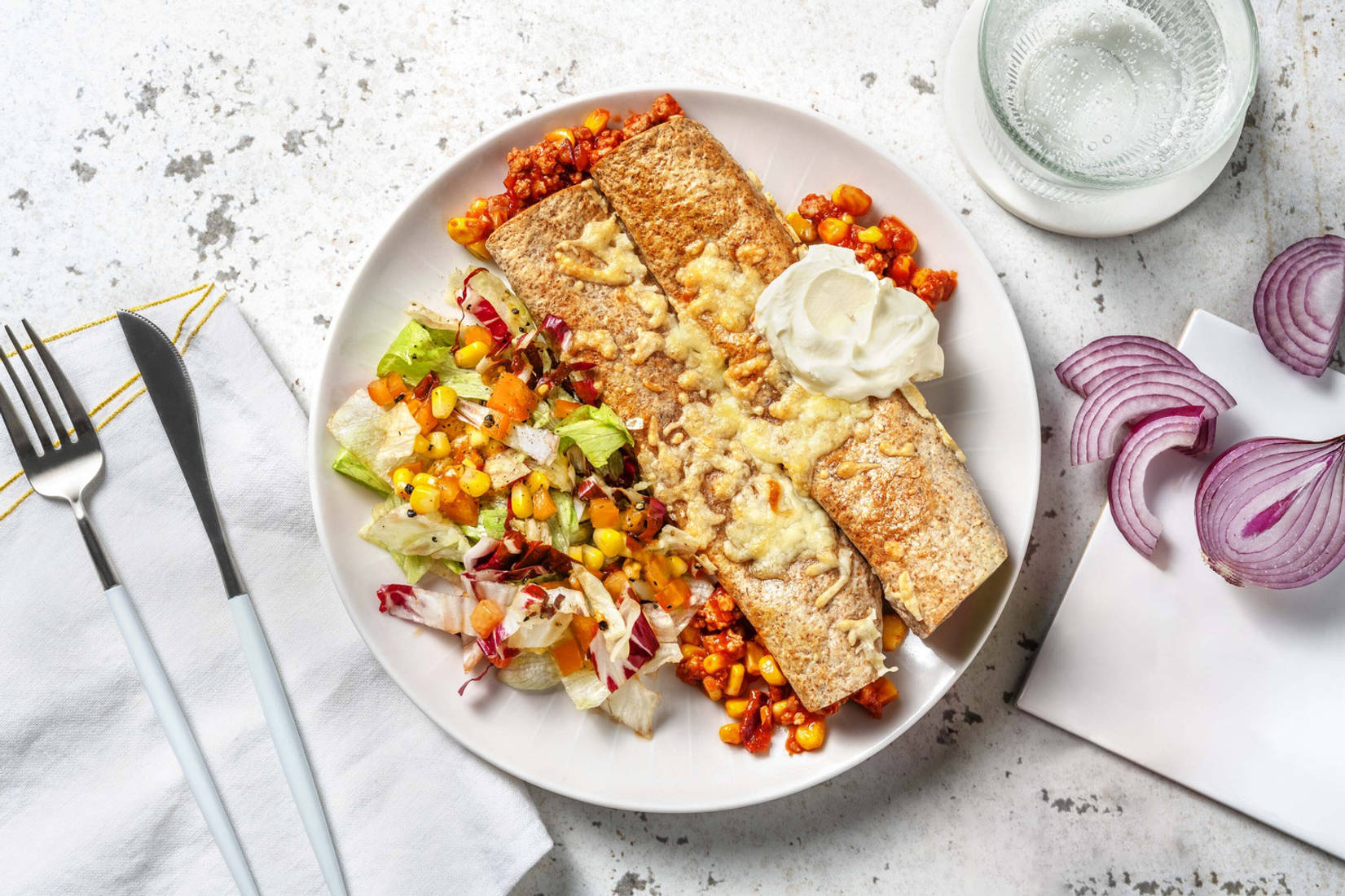 Enchiladas au poulet haché