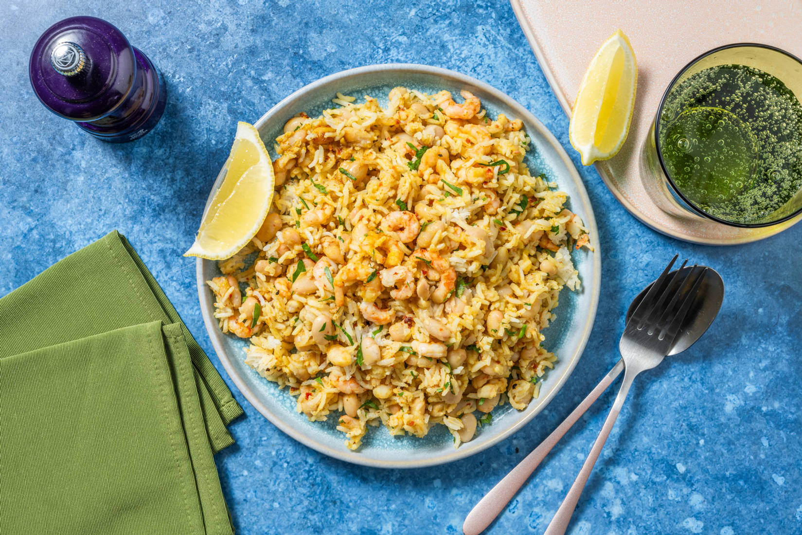 Gamberetti e cannellini alle spezie Cajun