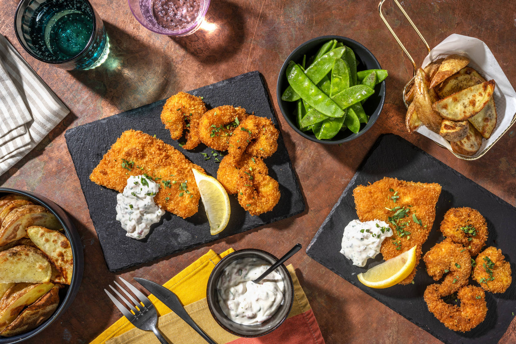 Crispy Fish, Shrimp & Chips