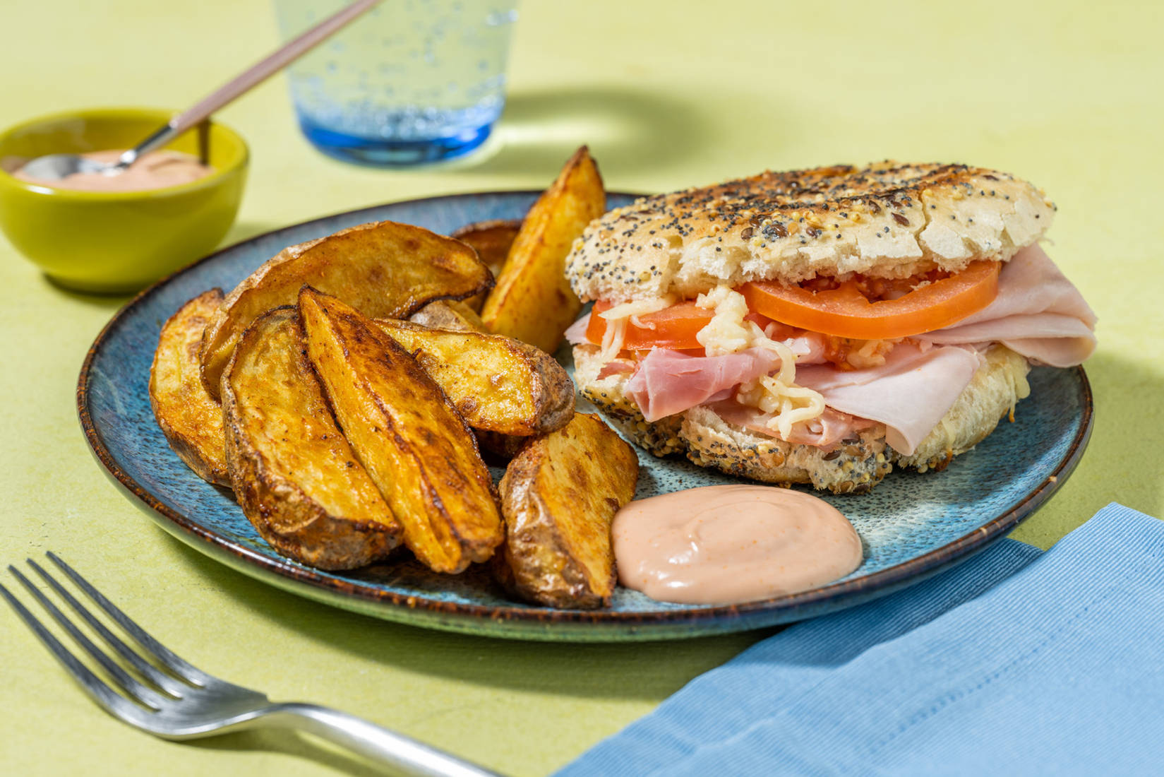 Burger façon croque jambon-fromage