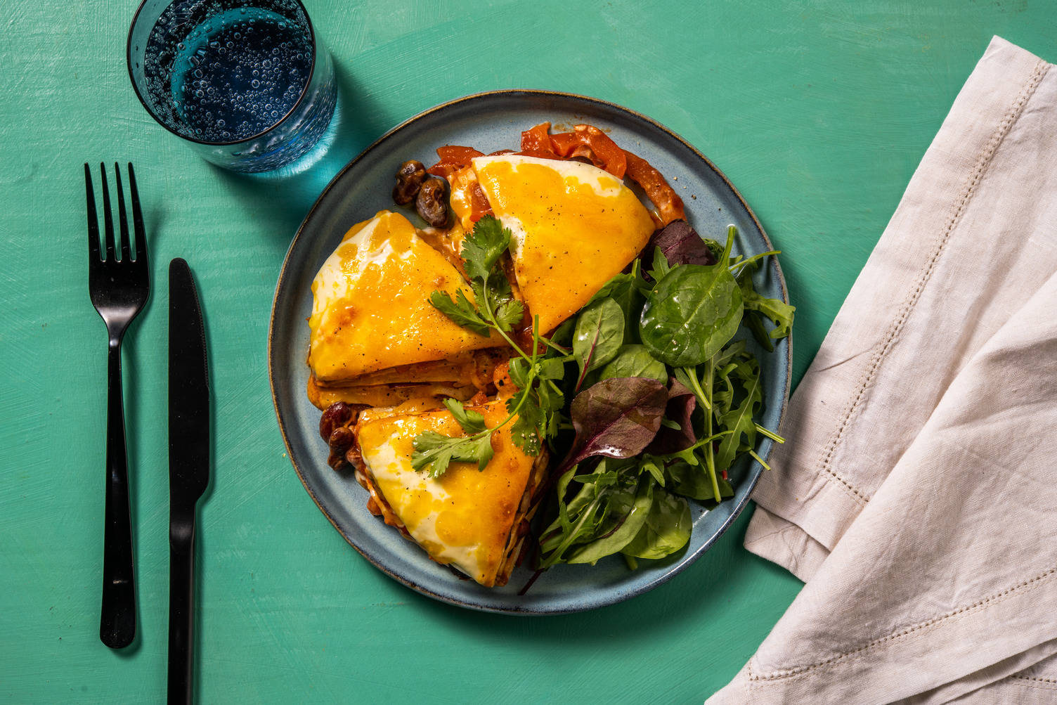 Tortillas veggie gratinées façon Taco Torte