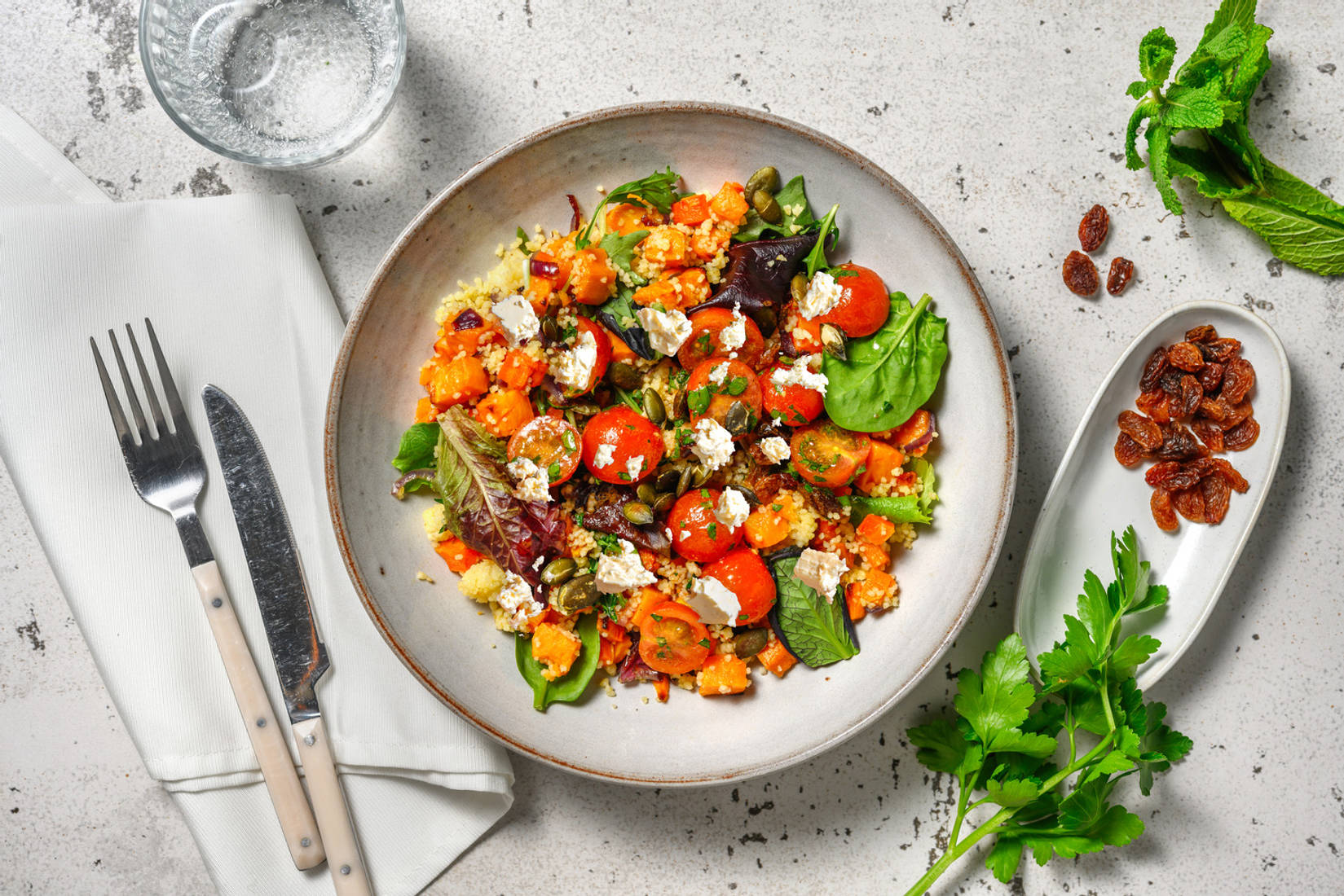 Salade orientale de boulgour & légumes rôtis
