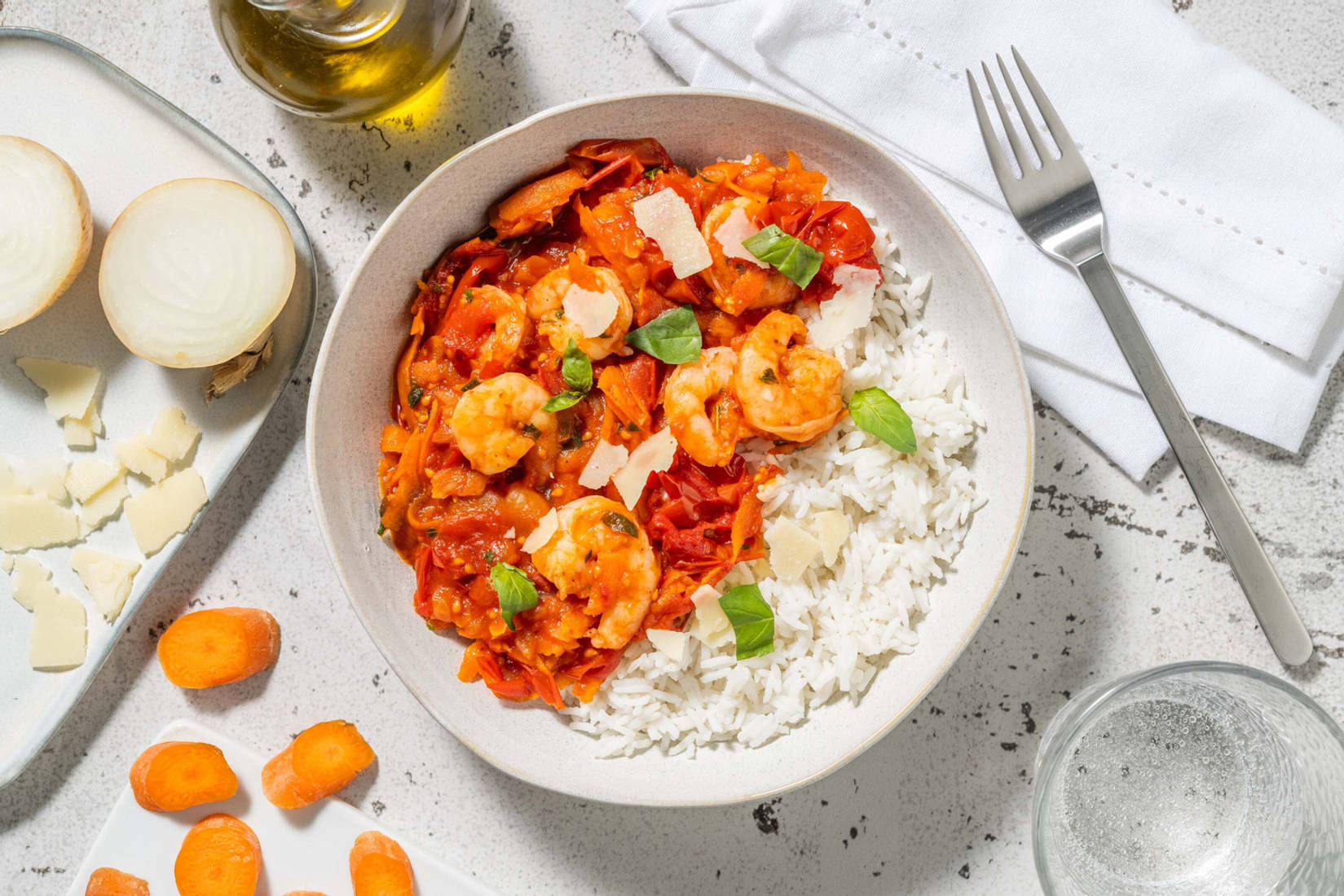 Shrimps Diavolo in Kirschtomatensoße