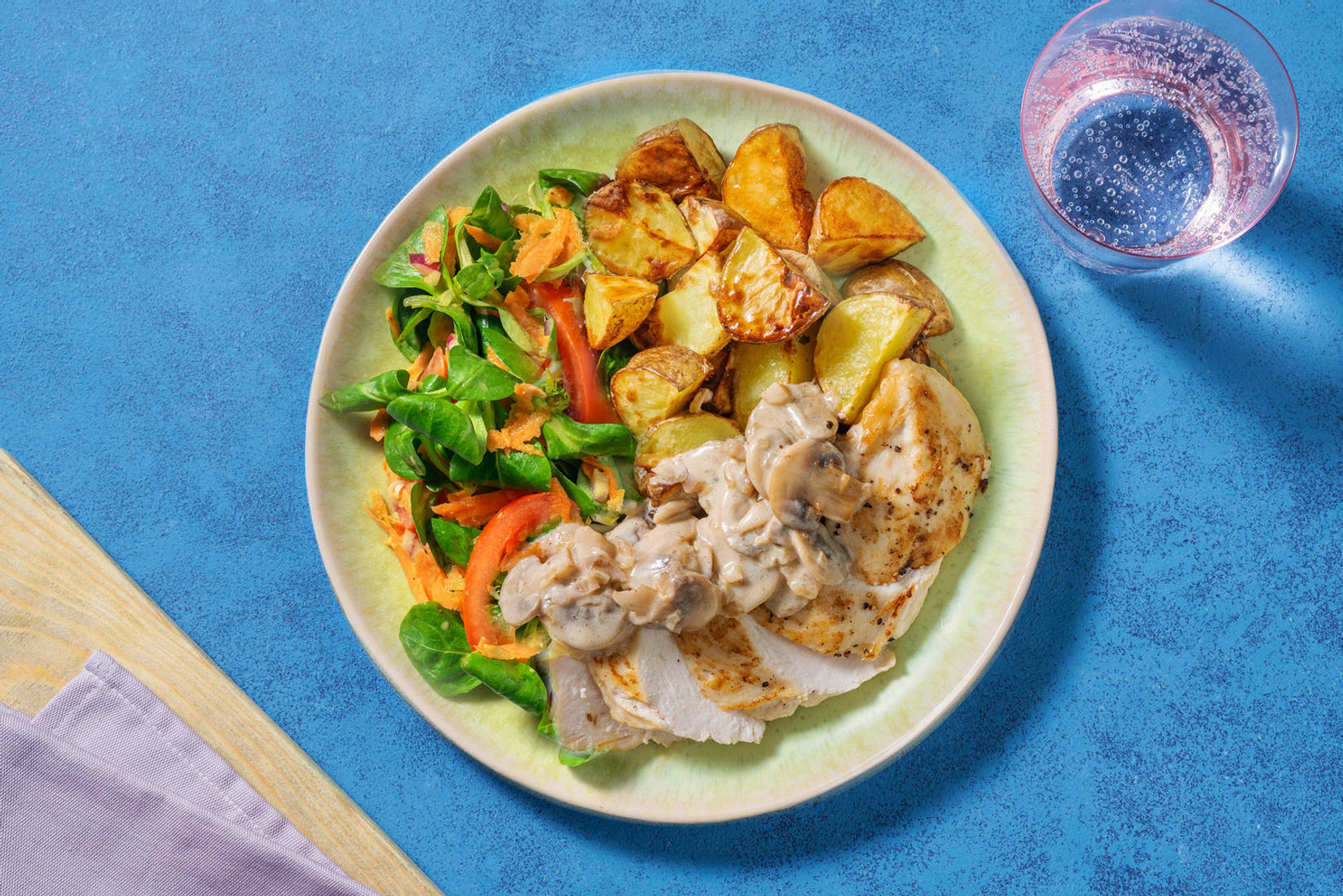Filet de poulet aux champignons à la crème