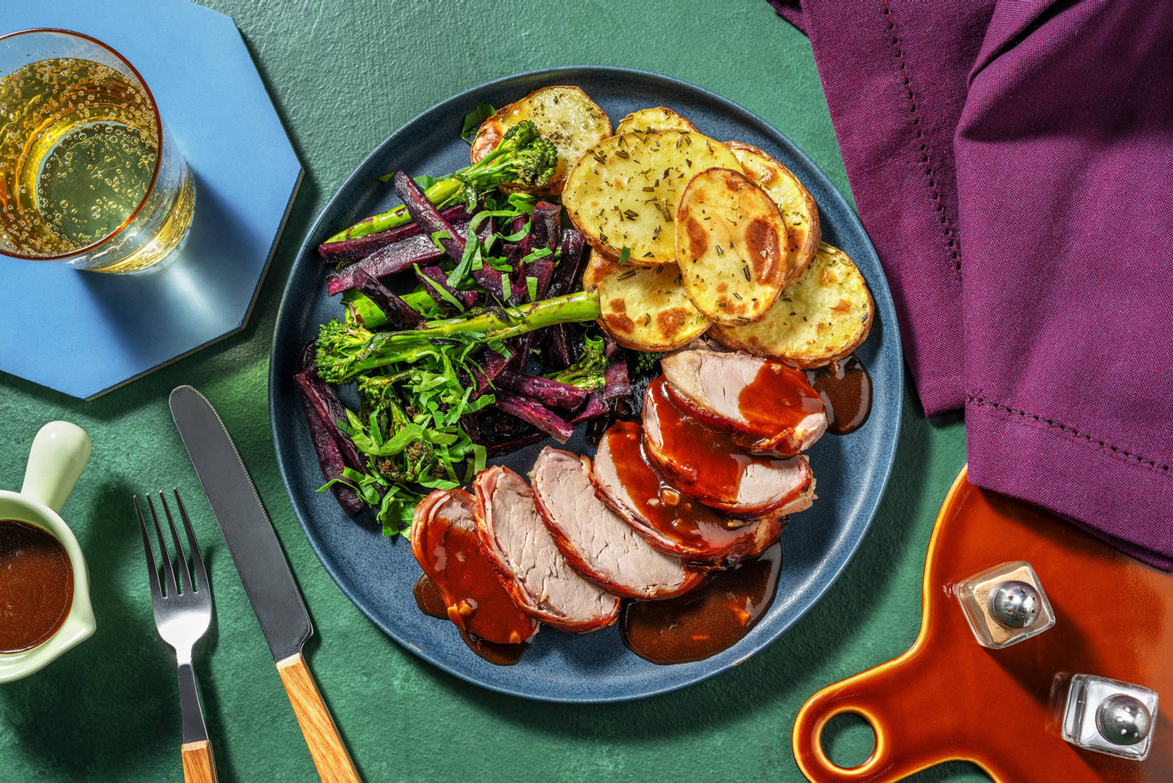 Baconlindad fläskkotlett