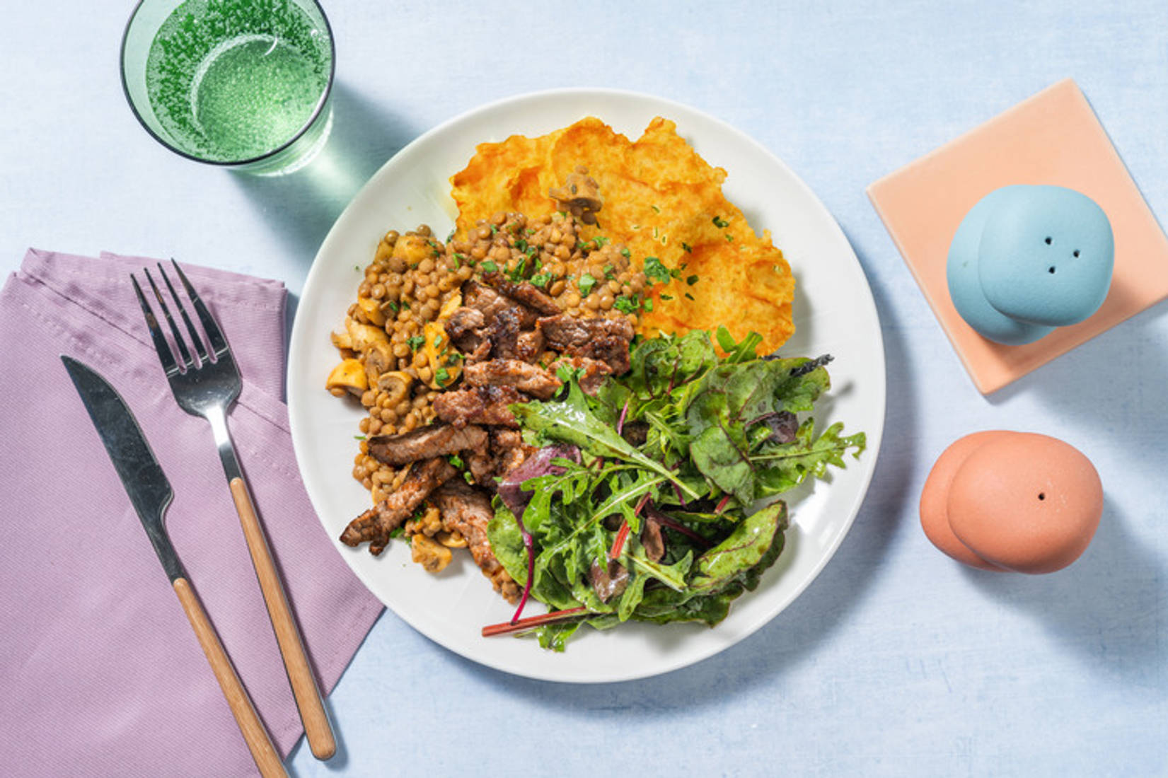 Linsen-Pilz-Ragout mit extra Bio-Schweinefleisch