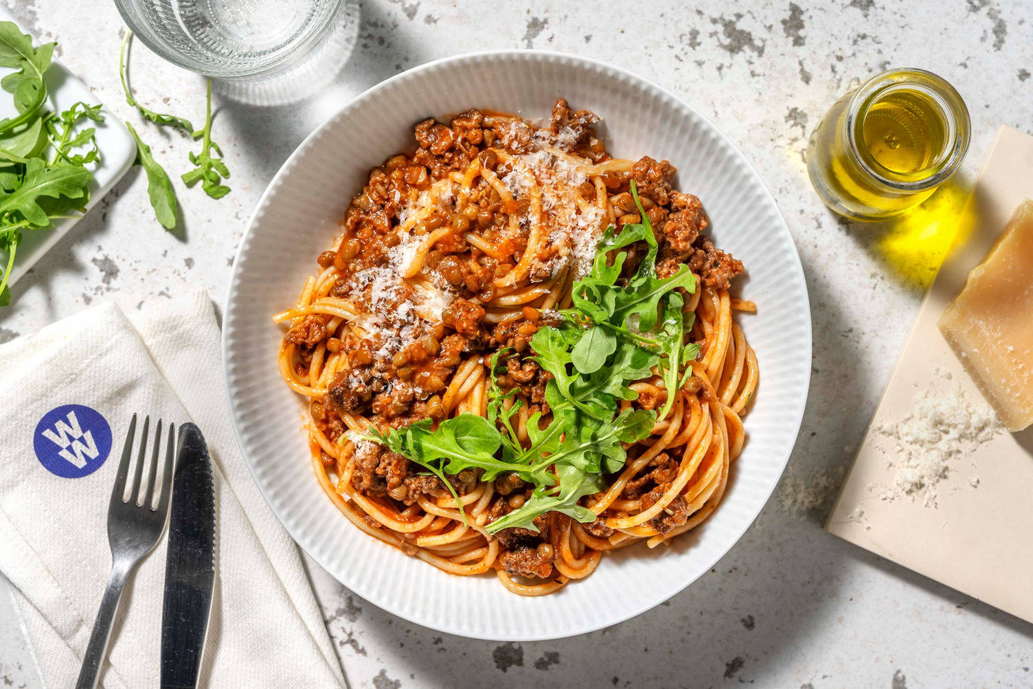 Beef and Lentil Spaghetti Bolognese 
