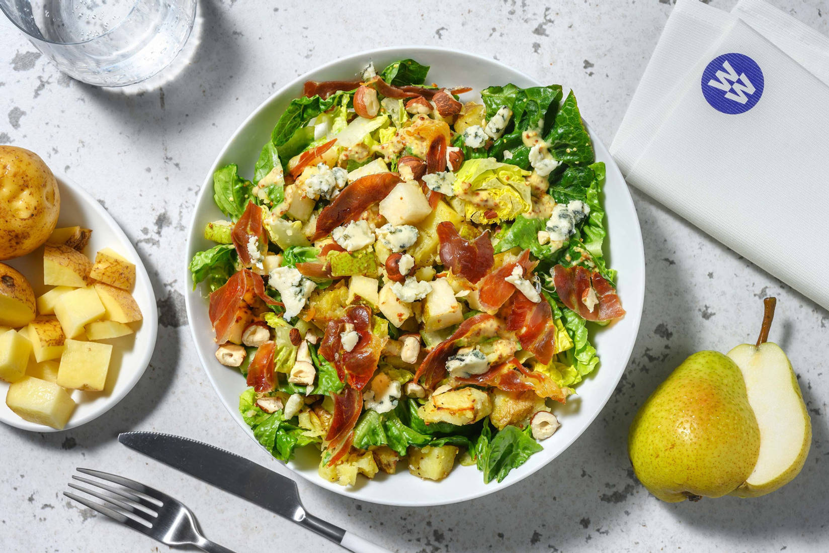 Serrano Ham, Blue Cheese and Pear Salad