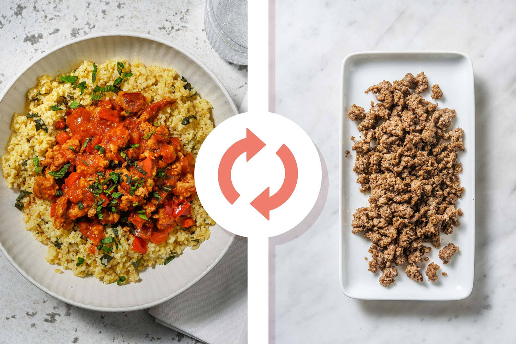 Cajun Beef on Mint Bulgur