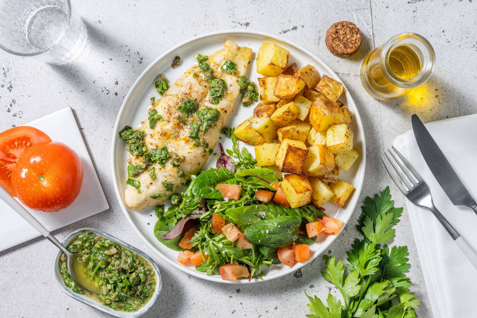 Zesty Baked Basa and Salsa Verde