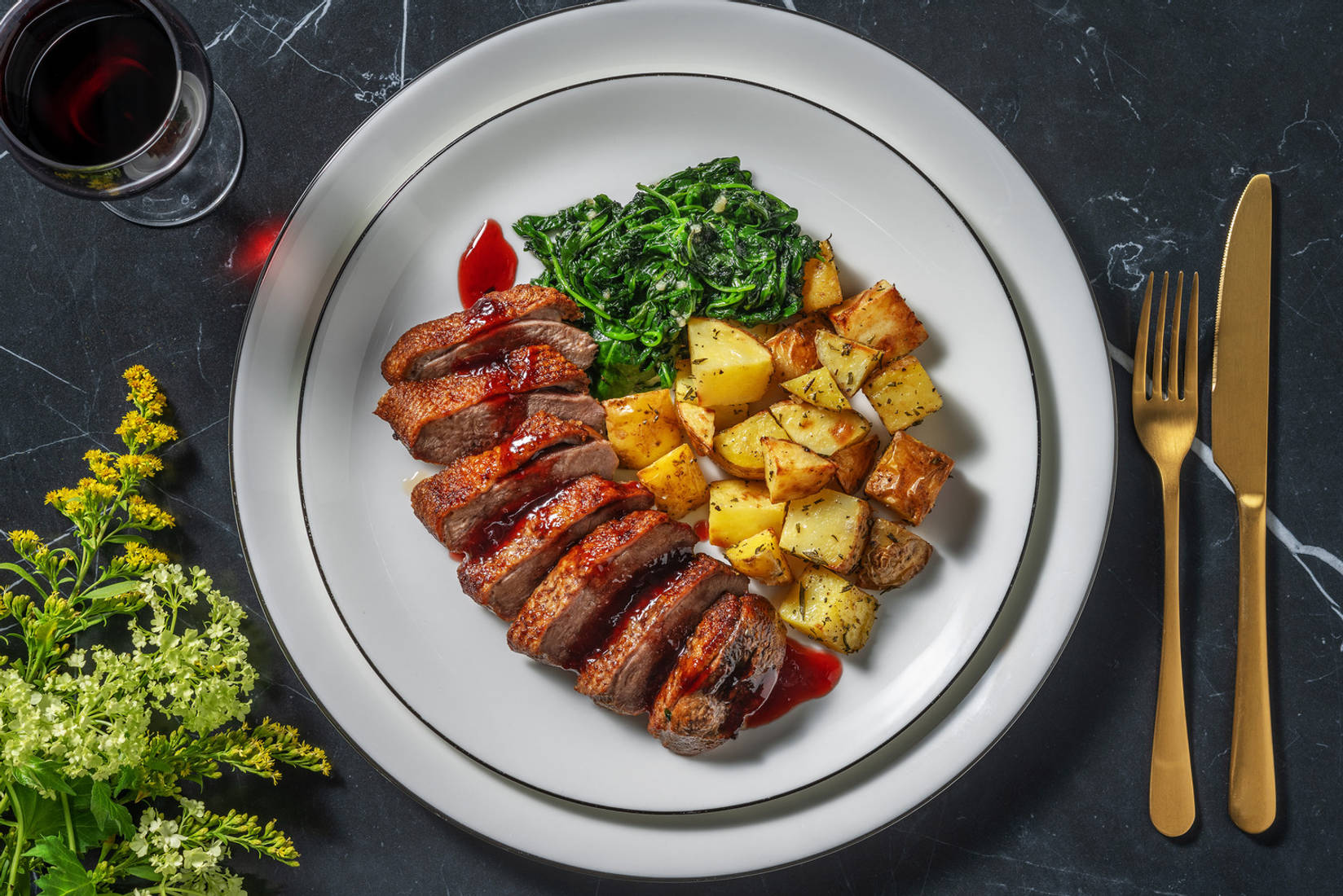 Seared Duck Breast in Balsamic Redcurrant Sauce