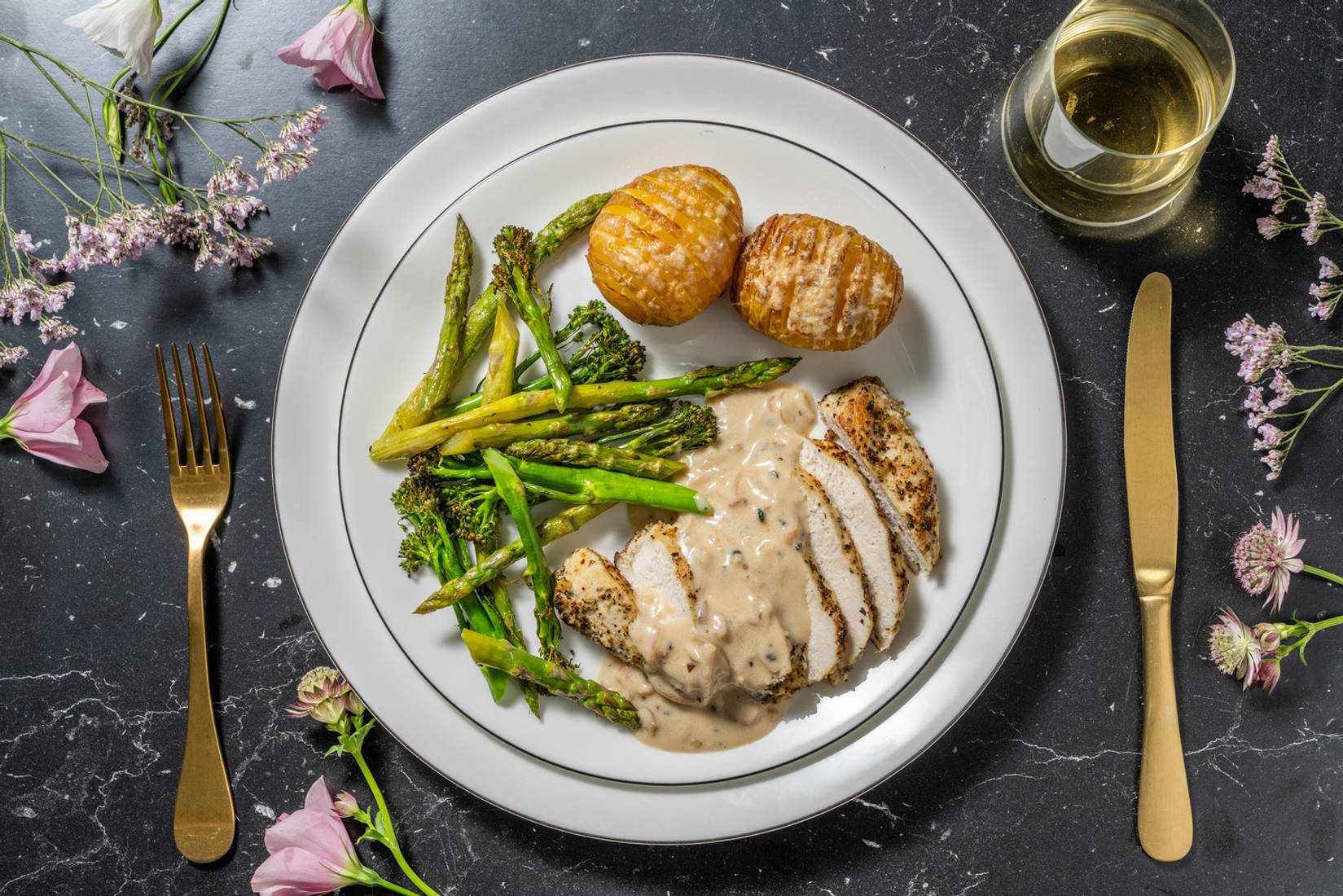 Roast Chicken Breast and Peppercorn Sauce