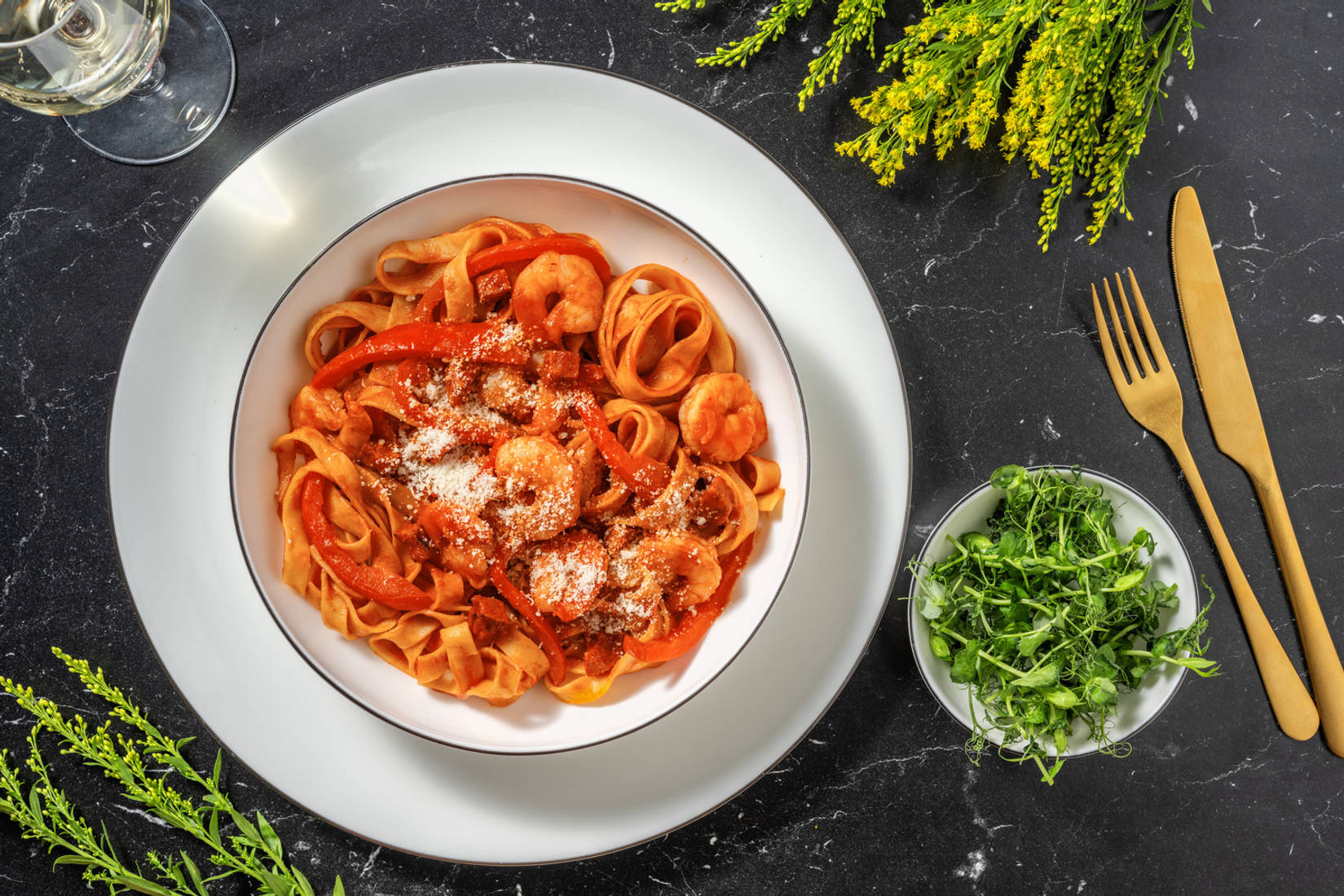 King Prawn and Chorizo Fresh Tagliatelle