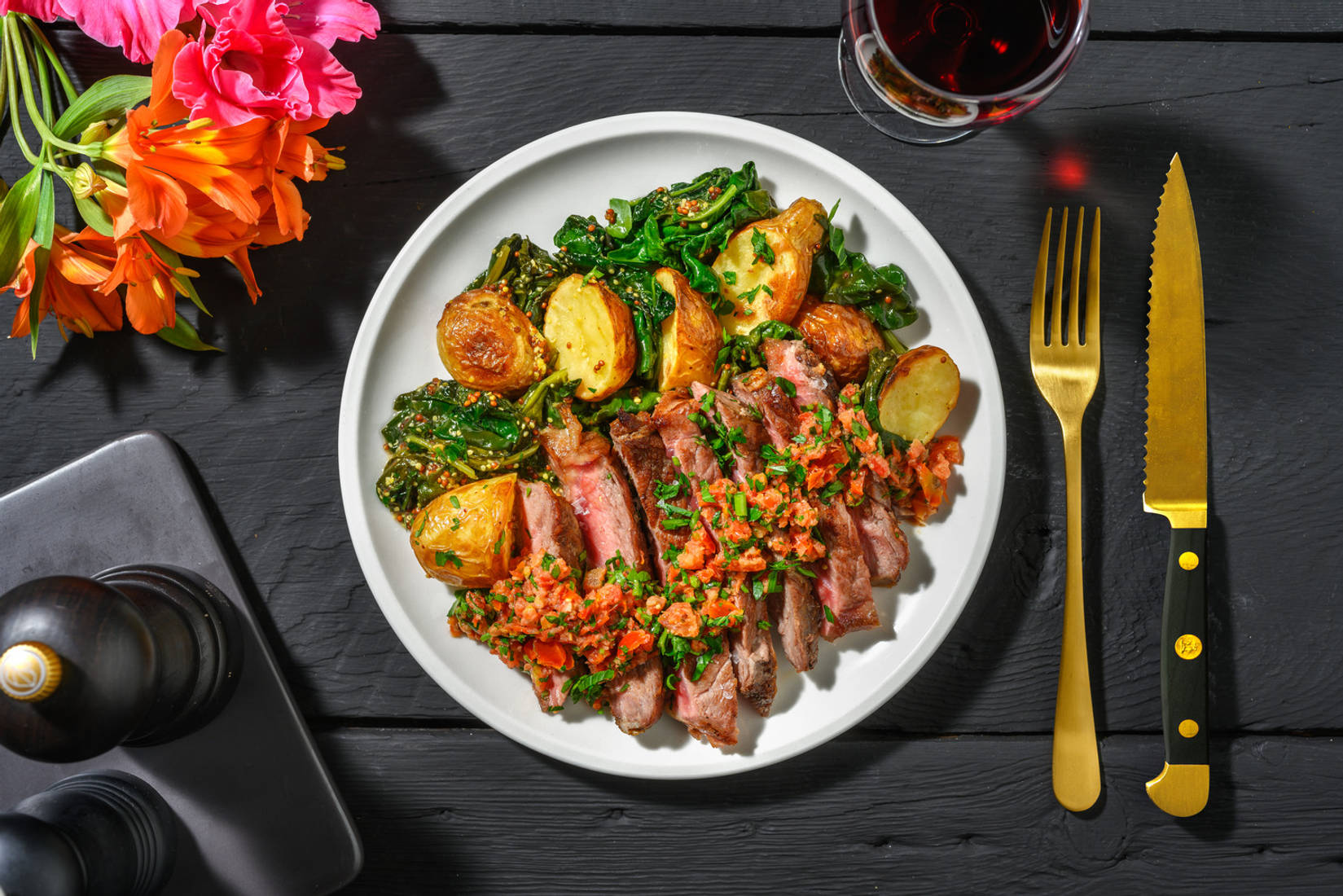 Sirloin Steak and Sun-Dried Tomato Butter Sauce