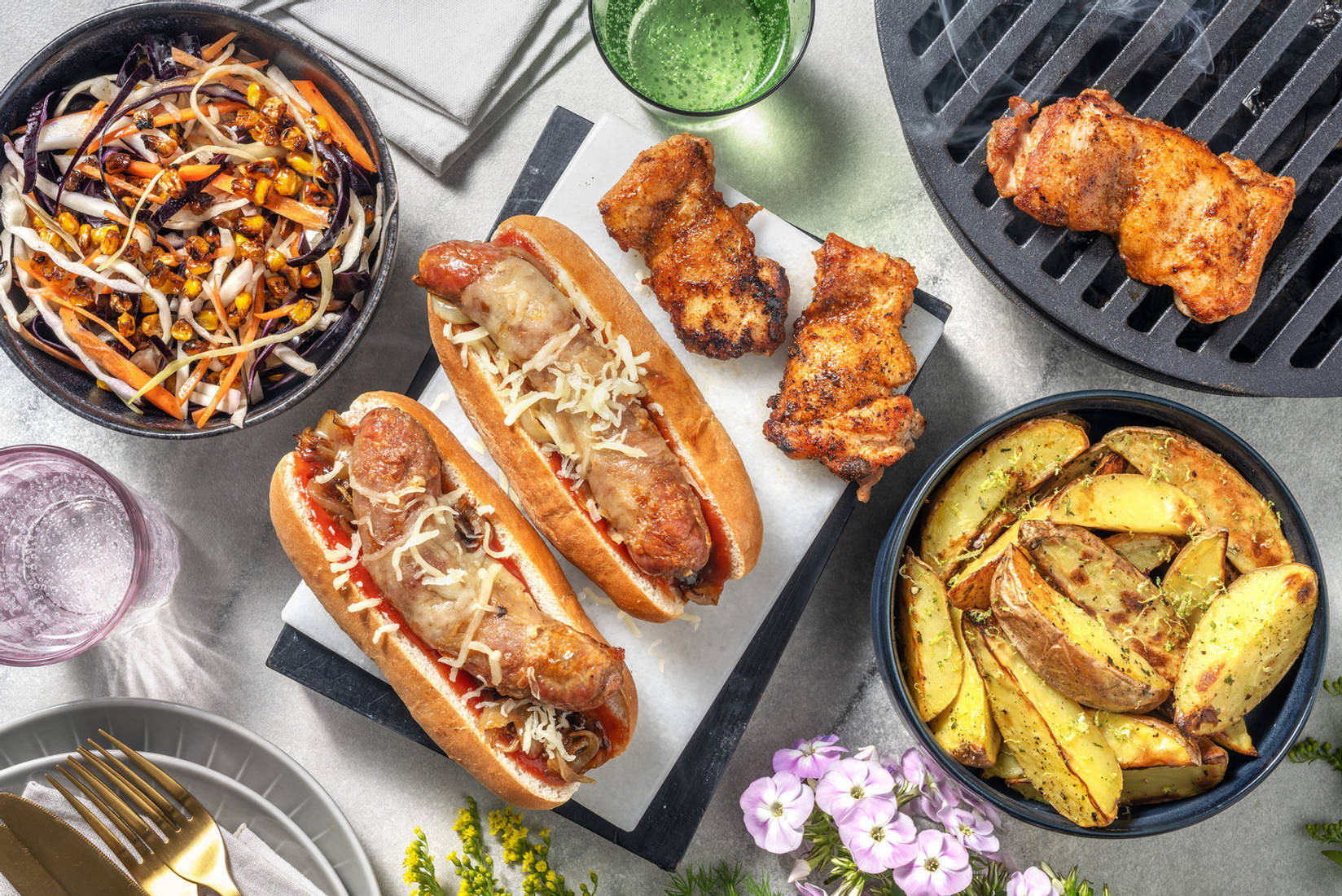 Bank Holiday BBQ Chicken and Loaded Sausage Buns