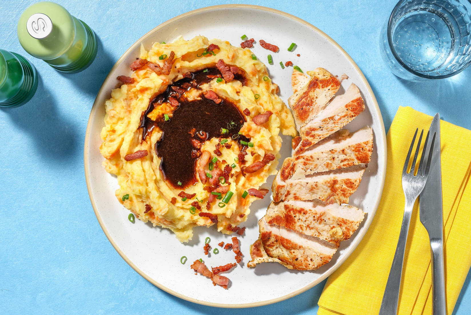 Schweinesteak mit Hutspot 