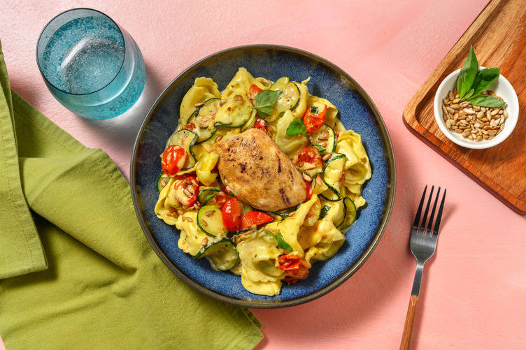 Spinat-Ricotta Tortellini mit extra Bio-Hähnchenbrust