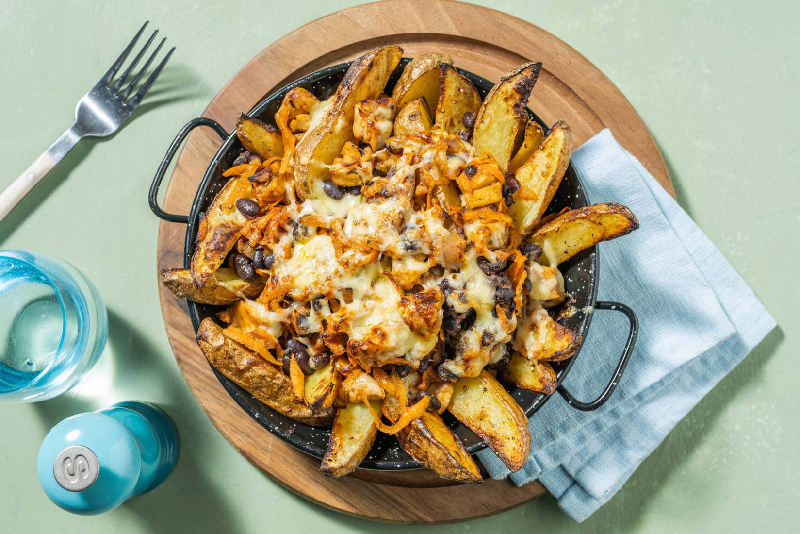 Smoky BBQ Chicken & Black Bean Loaded Wedges