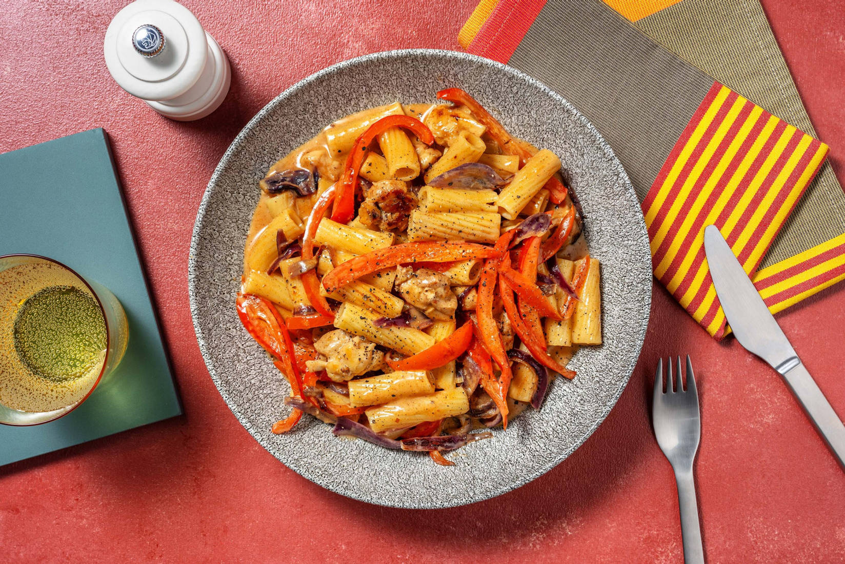 Creamy Fajita Style Chicken Pasta