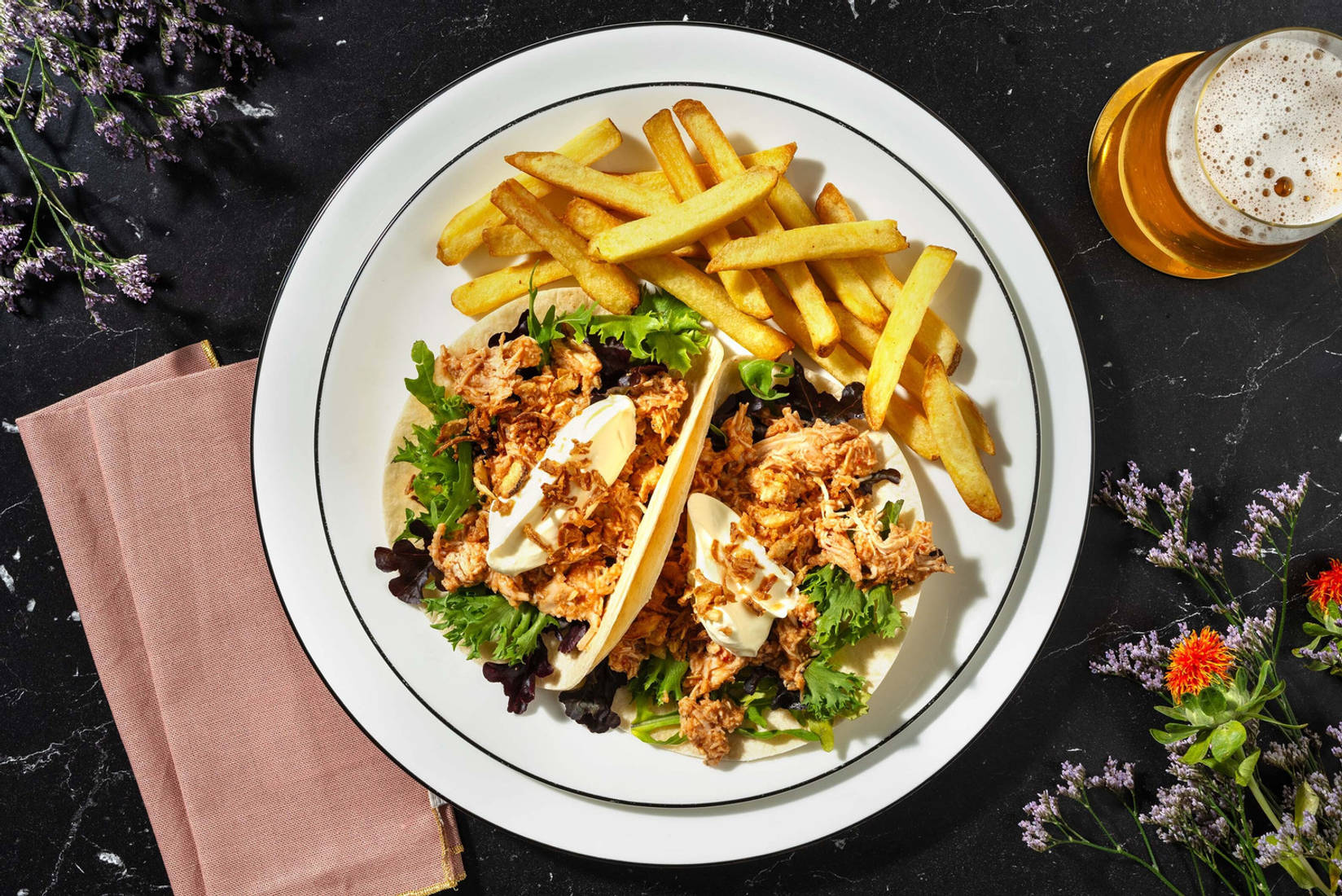 Easy Pulled BBQ Chipotle Chicken Tacos