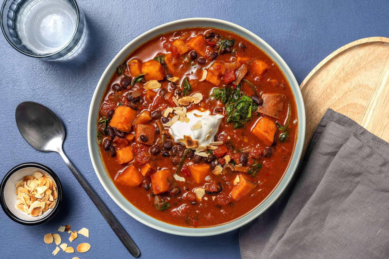 Black Bean and Sweet Potato Harissa Stew