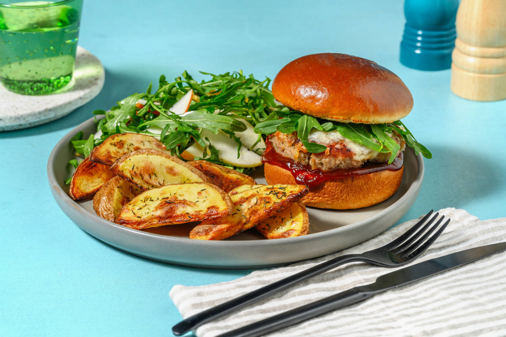 Cheesy BBQ Pork Burger