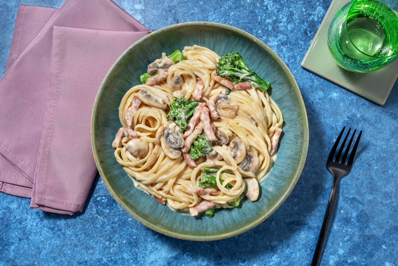 Presto Bacon and Mushroom Linguine