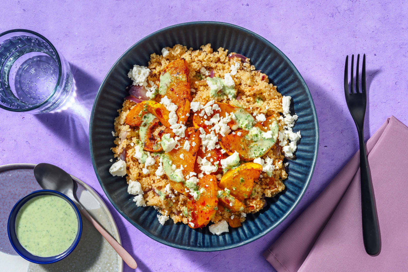Peri Peri Squash on Caramelised Onion Couscous