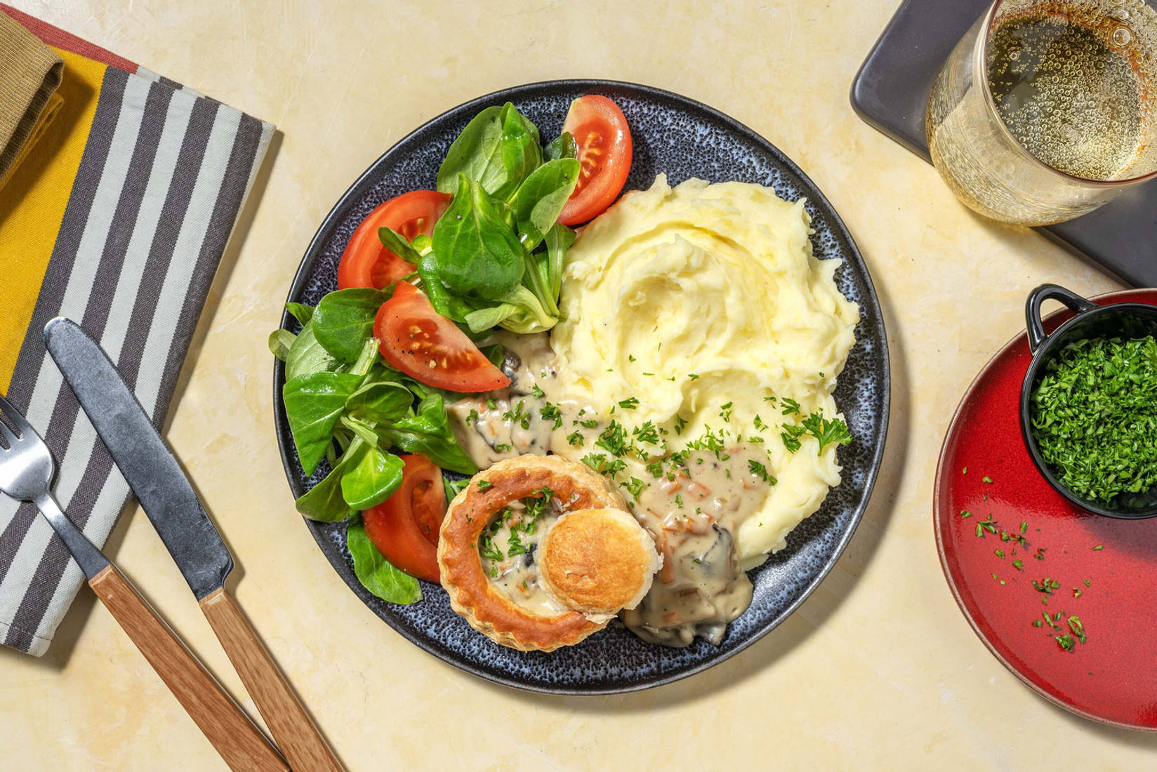 Vol-au-vent végétarien aux champignons 