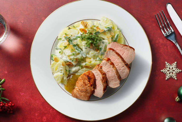 Bio-Schweinefilet mit schnellem Kartoffelsalat